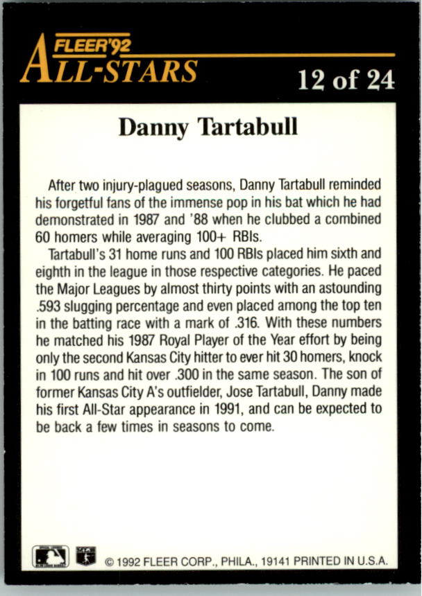 1992 Fleer All-stars Baseball #1-24 - Your Choice GOTBASEBALLCARDS - Picture 20 of 38