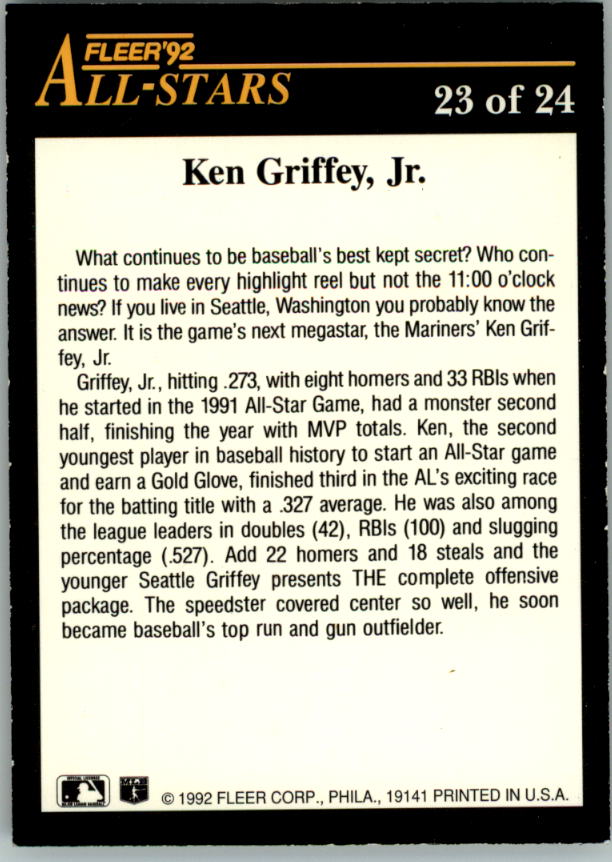 1992 Fleer All-stars Baseball #1-24 - Your Choice GOTBASEBALLCARDS - Picture 38 of 38