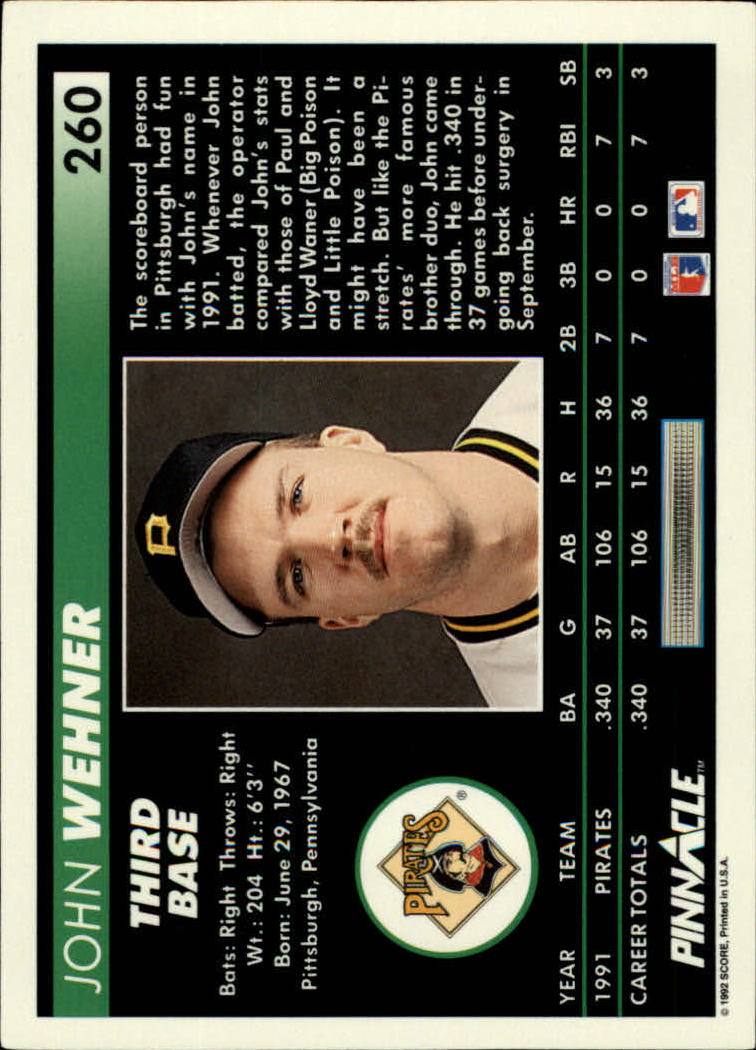 thumbnail 21  - A5747- 1992 Pinnacle Baseball #s 251-500 +Rookies -You Pick- 10+ FREE US SHIP