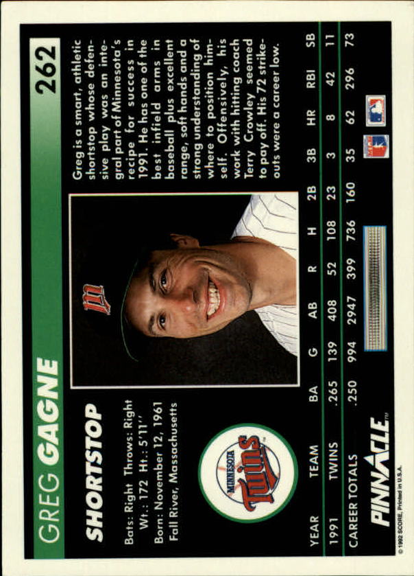 thumbnail 25  - 1992 Pinnacle Baseball Card Pick 251-500