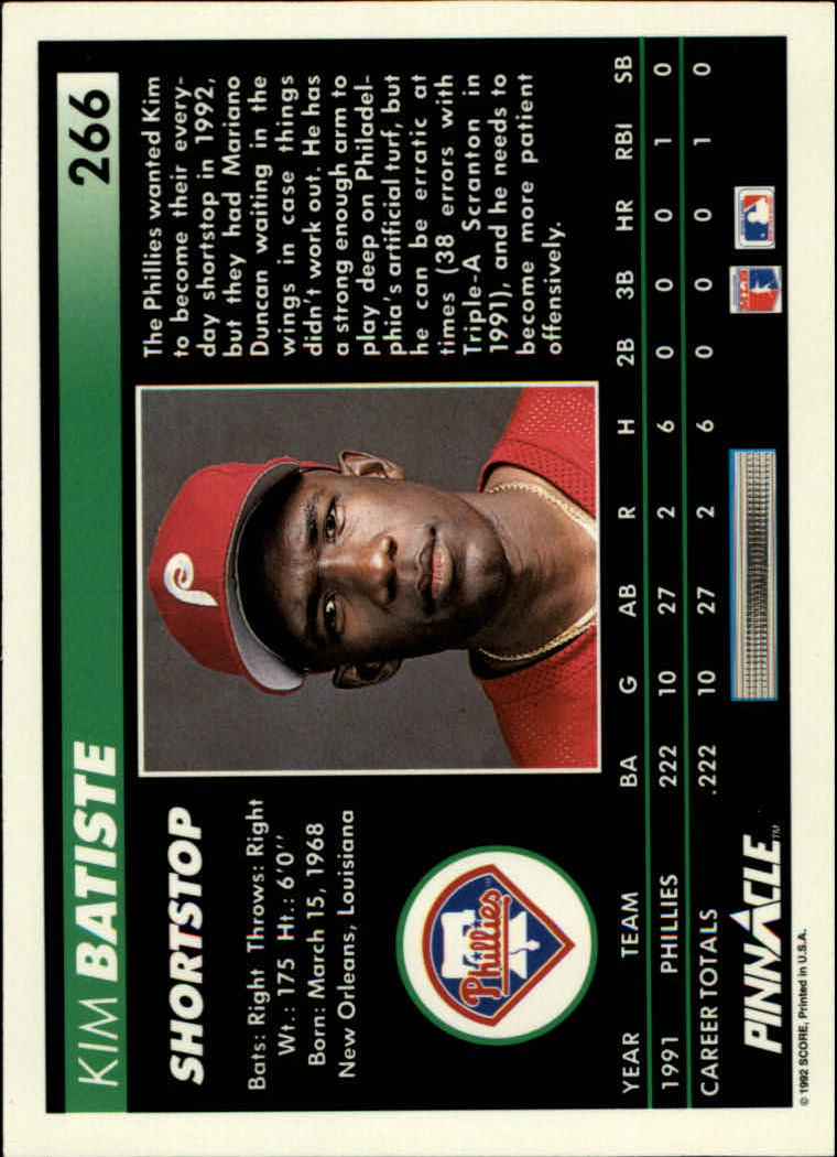 thumbnail 33  - A5747- 1992 Pinnacle Baseball #s 251-500 +Rookies -You Pick- 10+ FREE US SHIP