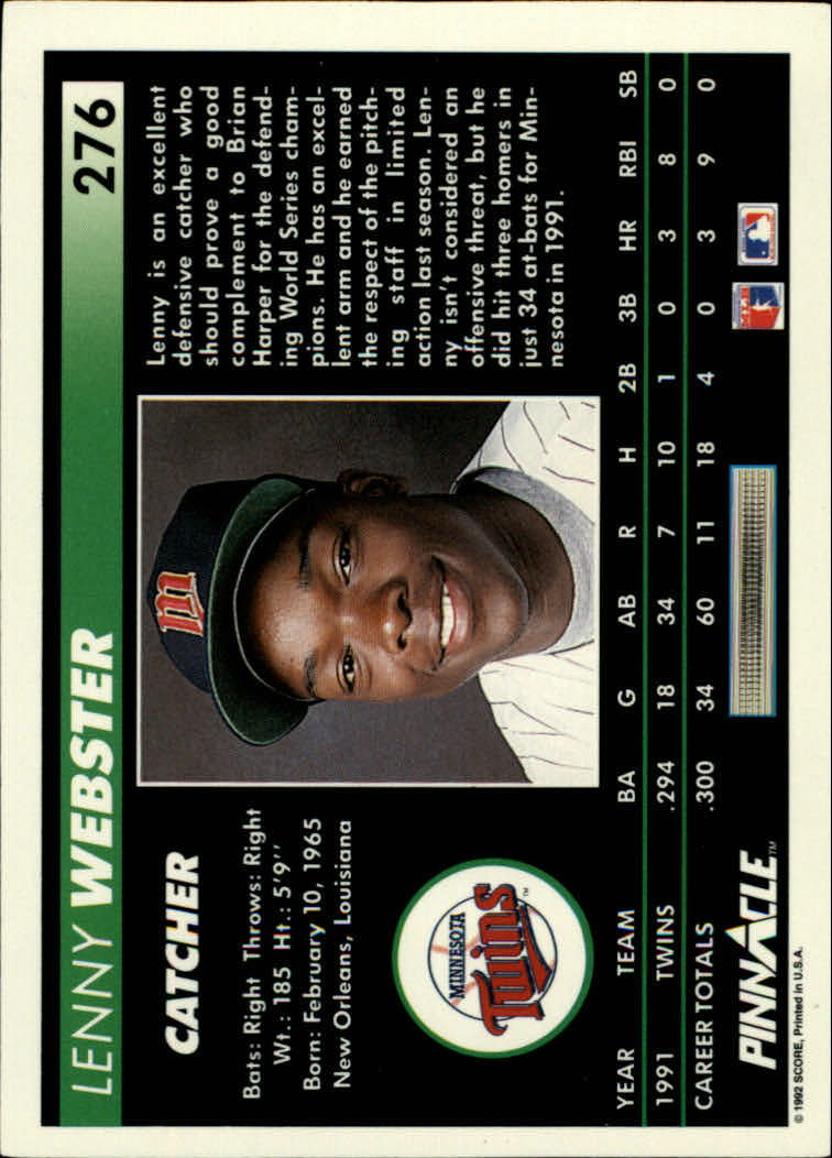 thumbnail 53  - 1992 Pinnacle Baseball Card Pick 251-500