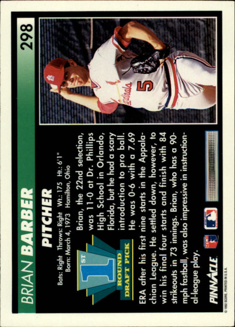 thumbnail 97  - 1992 Pinnacle Baseball Card Pick 251-500