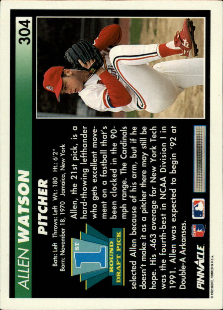 thumbnail 107  - 1992 Pinnacle Baseball Card Pick 251-500