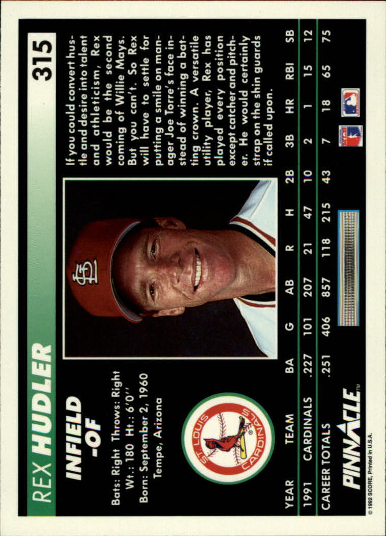 thumbnail 131  - A5747- 1992 Pinnacle Baseball #s 251-500 +Rookies -You Pick- 10+ FREE US SHIP