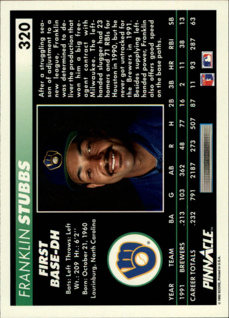 thumbnail 139  - 1992 Pinnacle Baseball Card Pick 251-500