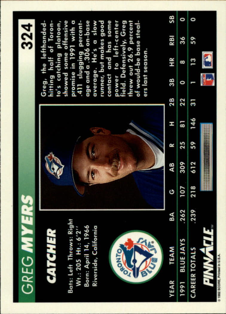 thumbnail 147  - 1992 Pinnacle Baseball Card Pick 251-500