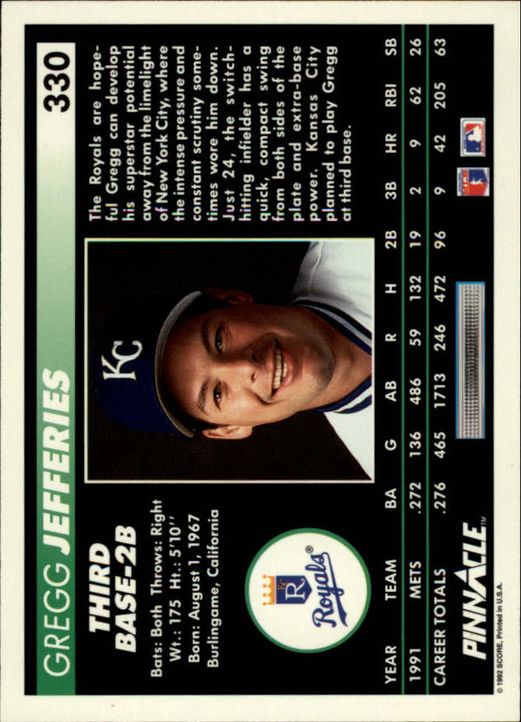 thumbnail 159  - 1992 Pinnacle Baseball Card Pick 251-500