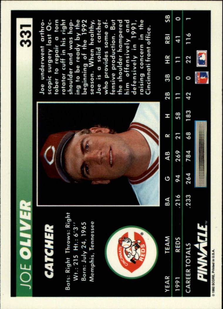 thumbnail 161  - 1992 Pinnacle Baseball Card Pick 251-500