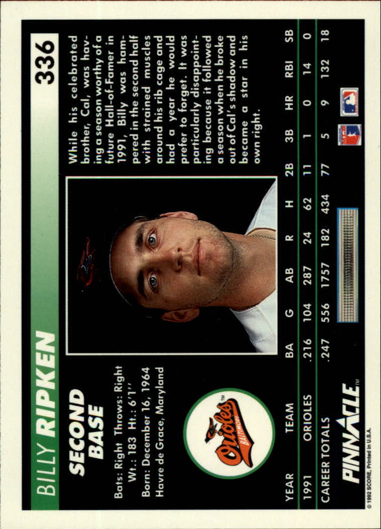 thumbnail 171  - 1992 Pinnacle Baseball Card Pick 251-500