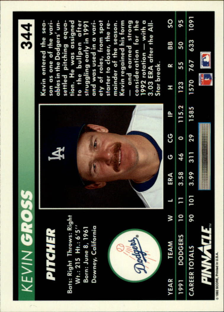 thumbnail 187  - A5747- 1992 Pinnacle Baseball #s 251-500 +Rookies -You Pick- 10+ FREE US SHIP