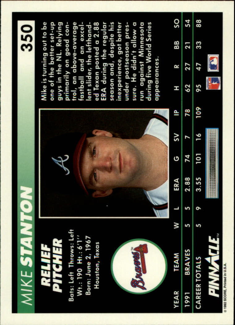 thumbnail 199  - A5747- 1992 Pinnacle Baseball #s 251-500 +Rookies -You Pick- 10+ FREE US SHIP