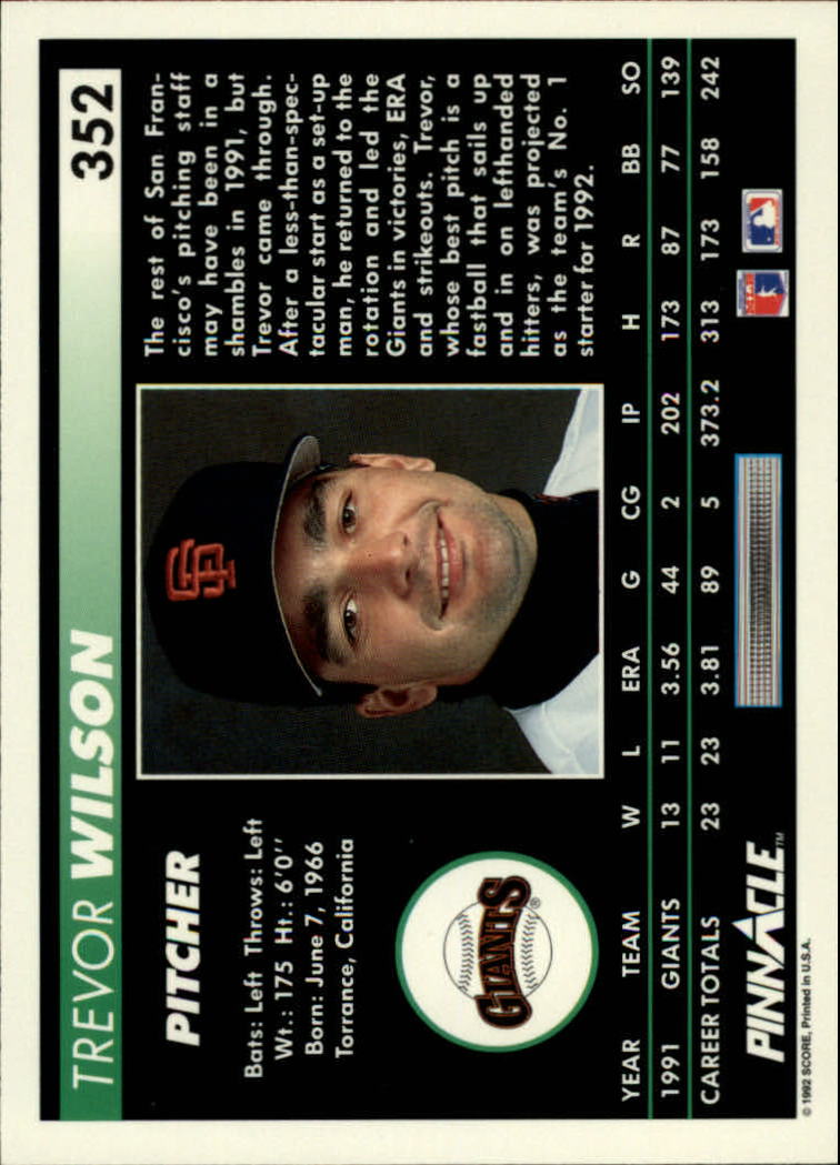 thumbnail 203  - 1992 Pinnacle Baseball Card Pick 251-500