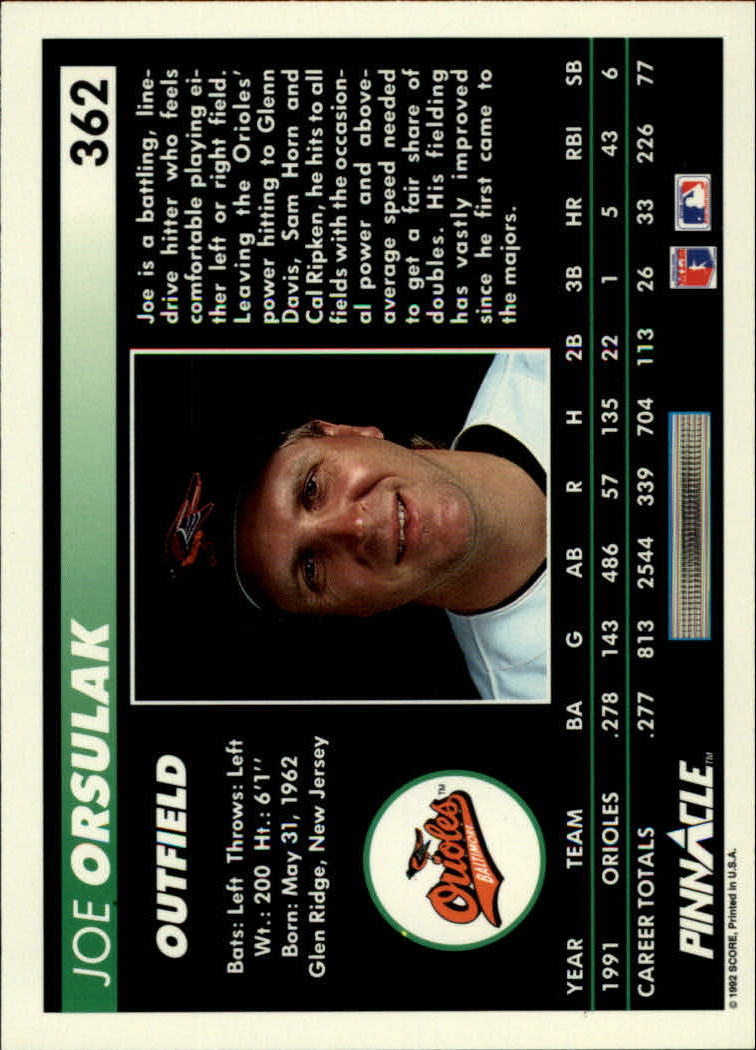 thumbnail 223  - 1992 Pinnacle Baseball Card Pick 251-500