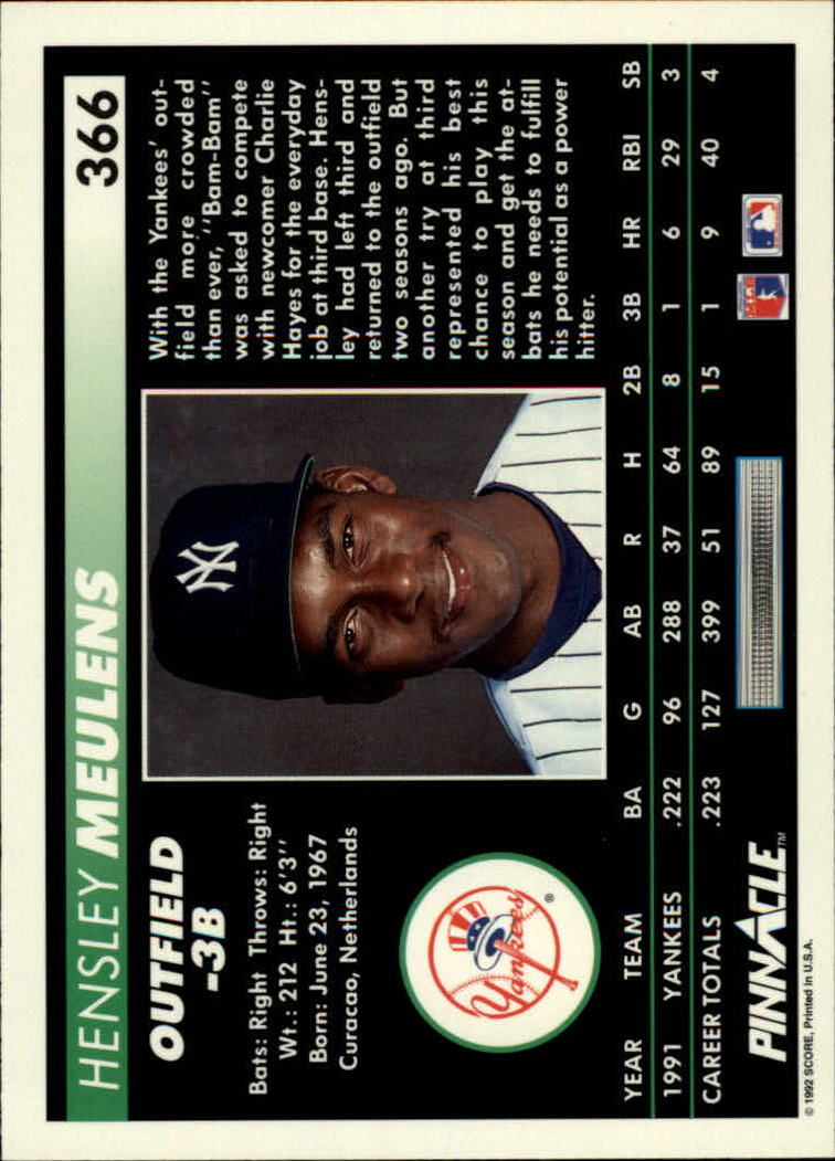 thumbnail 229  - A5747- 1992 Pinnacle Baseball #s 251-500 +Rookies -You Pick- 10+ FREE US SHIP