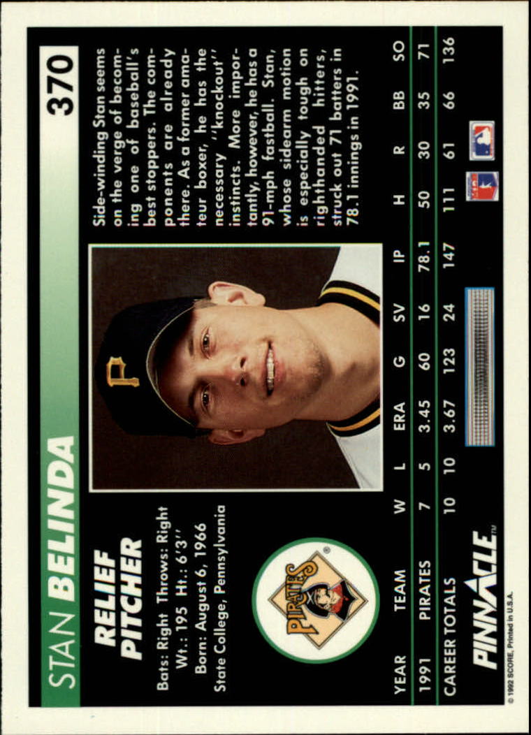 thumbnail 239  - 1992 Pinnacle Baseball Card Pick 251-500