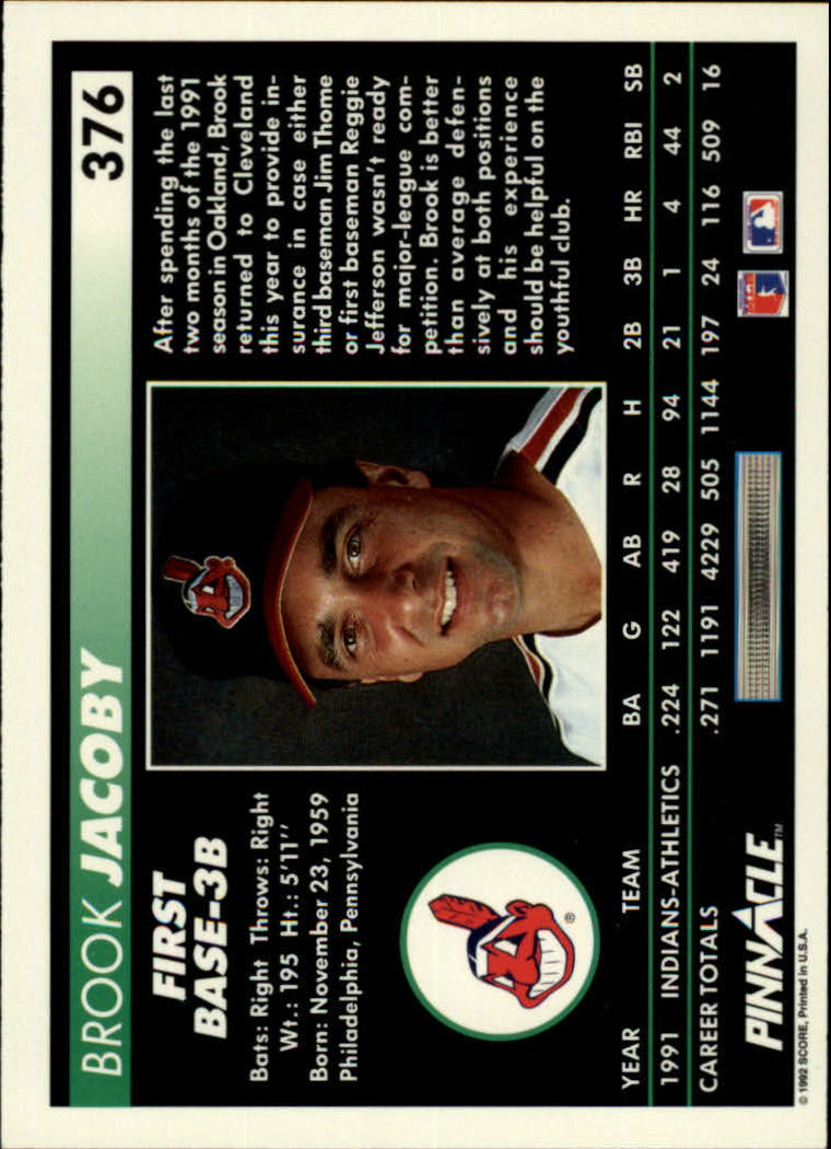 thumbnail 245  - A5747- 1992 Pinnacle Baseball #s 251-500 +Rookies -You Pick- 10+ FREE US SHIP