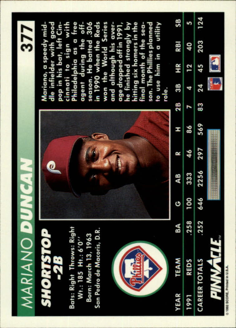 thumbnail 247  - A5747- 1992 Pinnacle Baseball #s 251-500 +Rookies -You Pick- 10+ FREE US SHIP