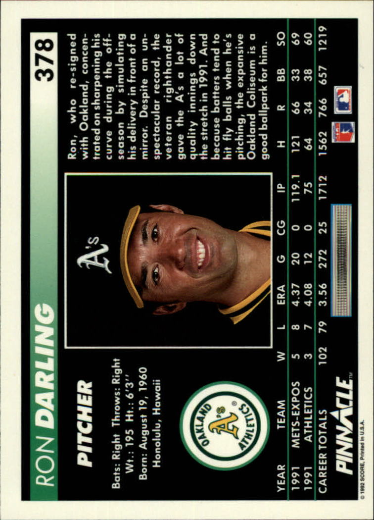 thumbnail 255  - 1992 Pinnacle Baseball Card Pick 251-500