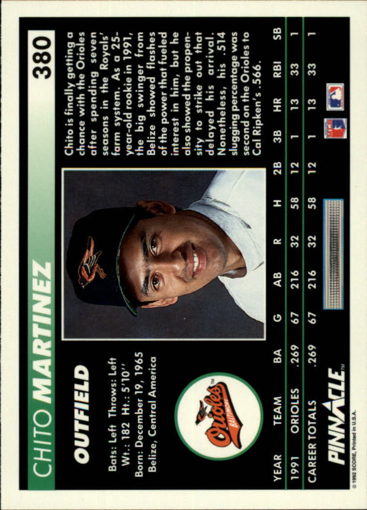 thumbnail 253  - A5747- 1992 Pinnacle Baseball #s 251-500 +Rookies -You Pick- 10+ FREE US SHIP
