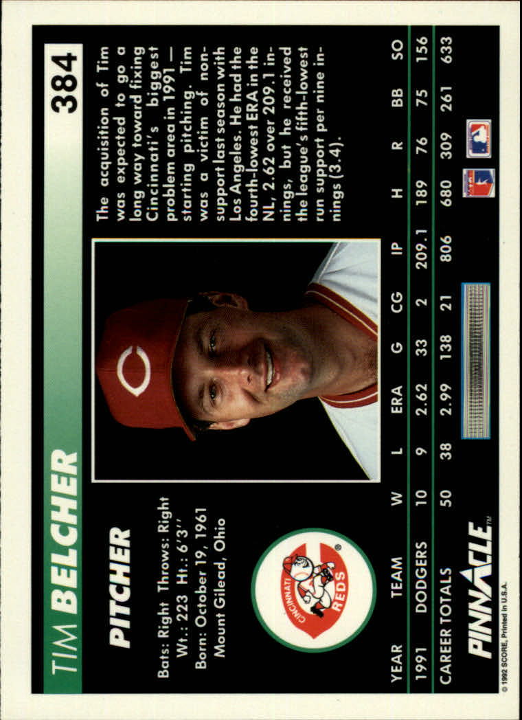 thumbnail 261  - A5747- 1992 Pinnacle Baseball #s 251-500 +Rookies -You Pick- 10+ FREE US SHIP