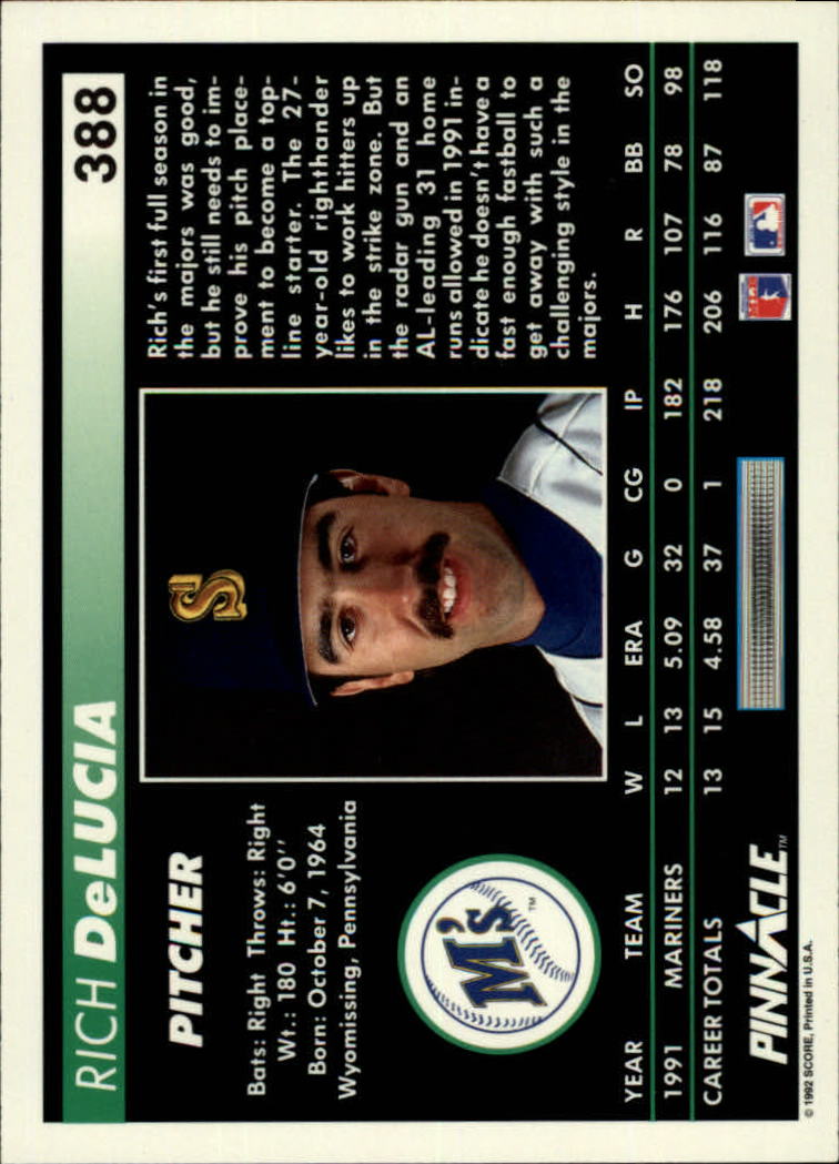 thumbnail 275  - 1992 Pinnacle Baseball Card Pick 251-500