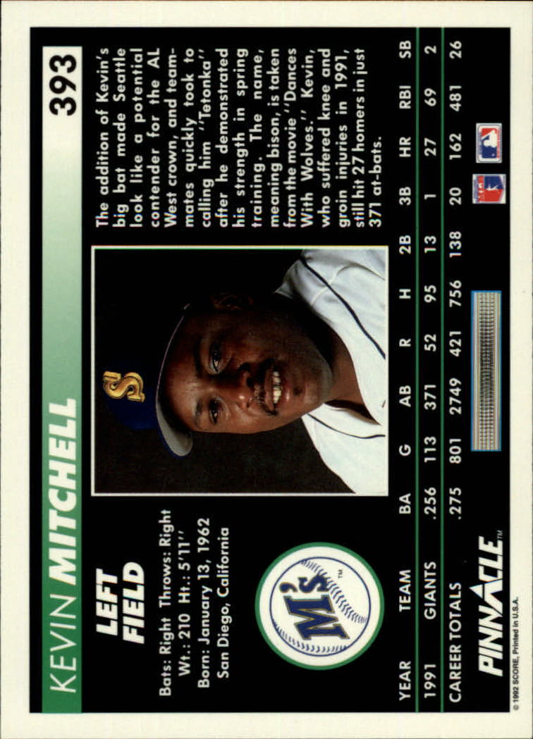 thumbnail 285  - 1992 Pinnacle Baseball Card Pick 251-500