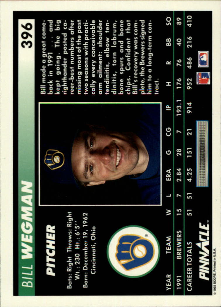 thumbnail 291  - 1992 Pinnacle Baseball Card Pick 251-500