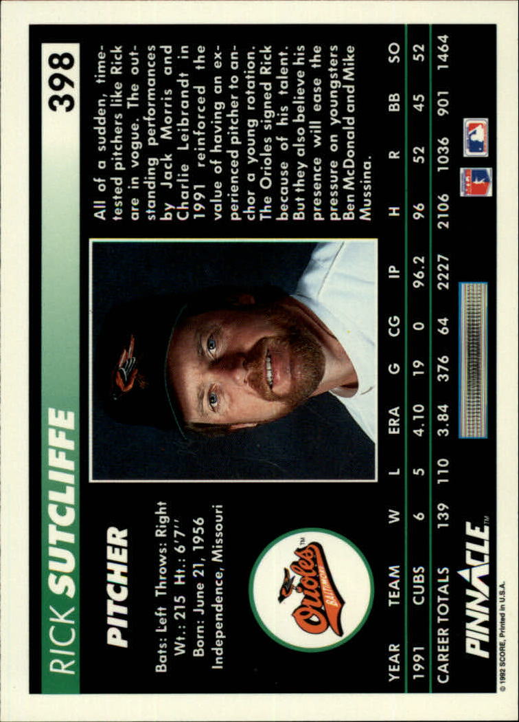 thumbnail 289  - A5747- 1992 Pinnacle Baseball #s 251-500 +Rookies -You Pick- 10+ FREE US SHIP