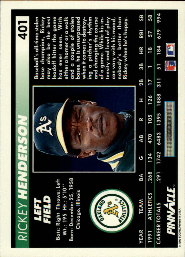 thumbnail 301  - 1992 Pinnacle Baseball Card Pick 251-500