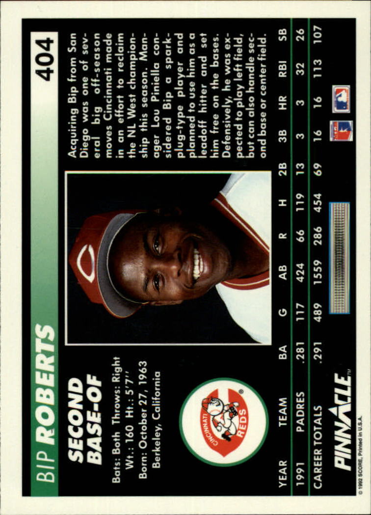 thumbnail 301  - A5747- 1992 Pinnacle Baseball #s 251-500 +Rookies -You Pick- 10+ FREE US SHIP