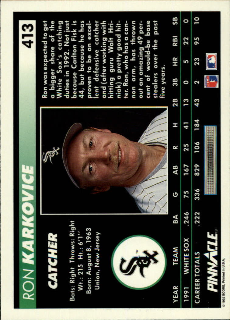 thumbnail 319  - A5747- 1992 Pinnacle Baseball #s 251-500 +Rookies -You Pick- 10+ FREE US SHIP