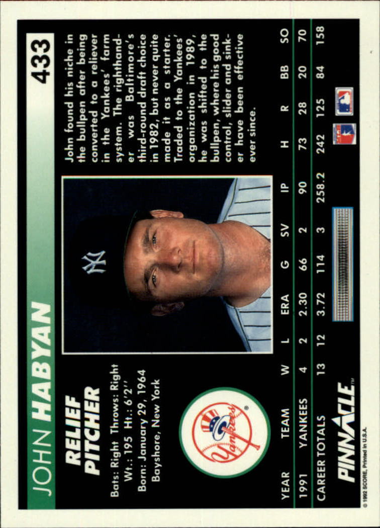 thumbnail 365  - 1992 Pinnacle Baseball Card Pick 251-500
