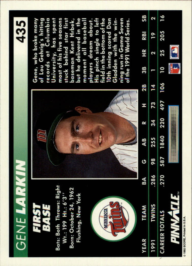 thumbnail 363  - A5747- 1992 Pinnacle Baseball #s 251-500 +Rookies -You Pick- 10+ FREE US SHIP