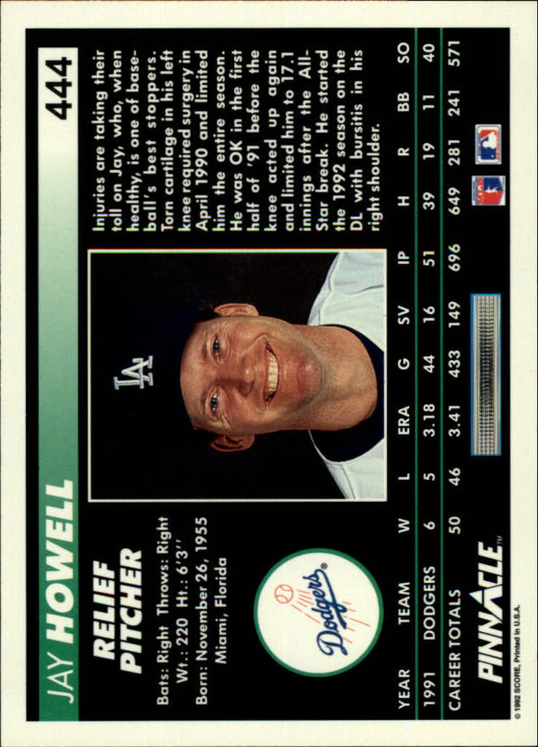 thumbnail 381  - A5747- 1992 Pinnacle Baseball #s 251-500 +Rookies -You Pick- 10+ FREE US SHIP
