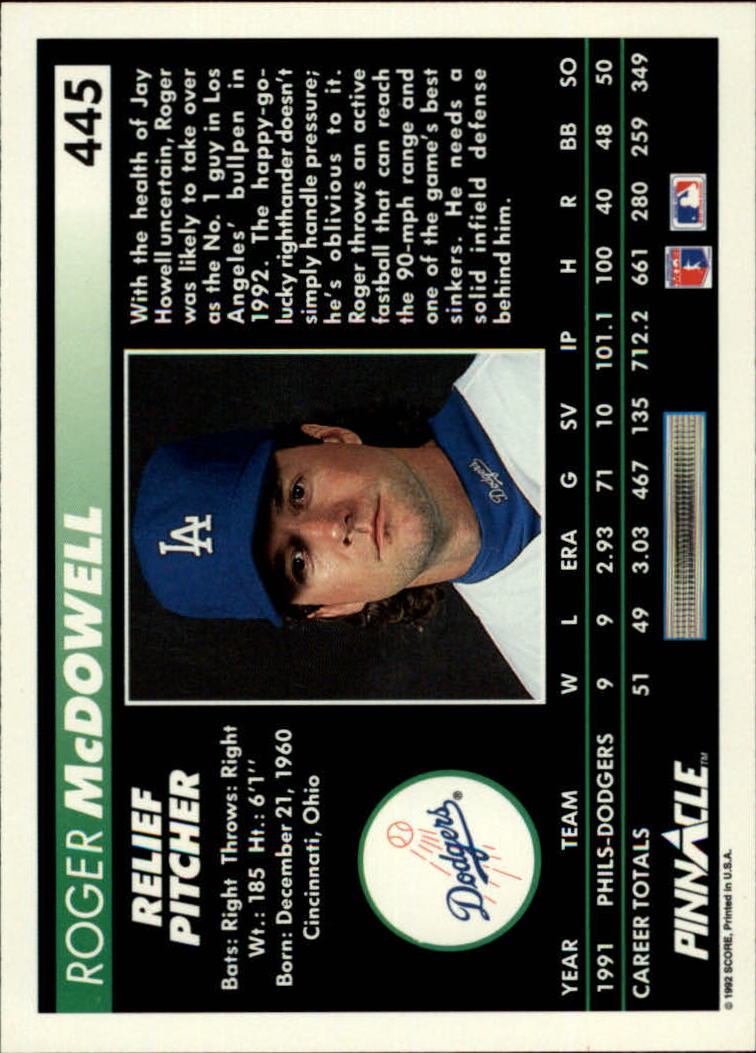 thumbnail 389  - 1992 Pinnacle Baseball Card Pick 251-500