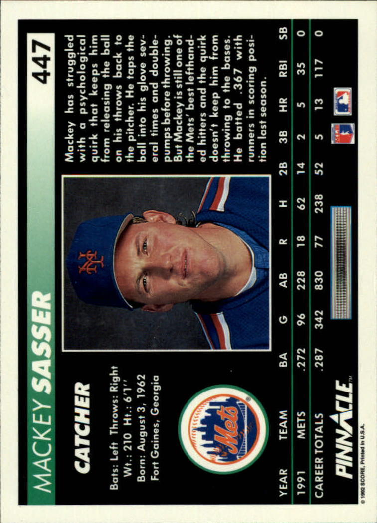 thumbnail 393  - 1992 Pinnacle Baseball Card Pick 251-500
