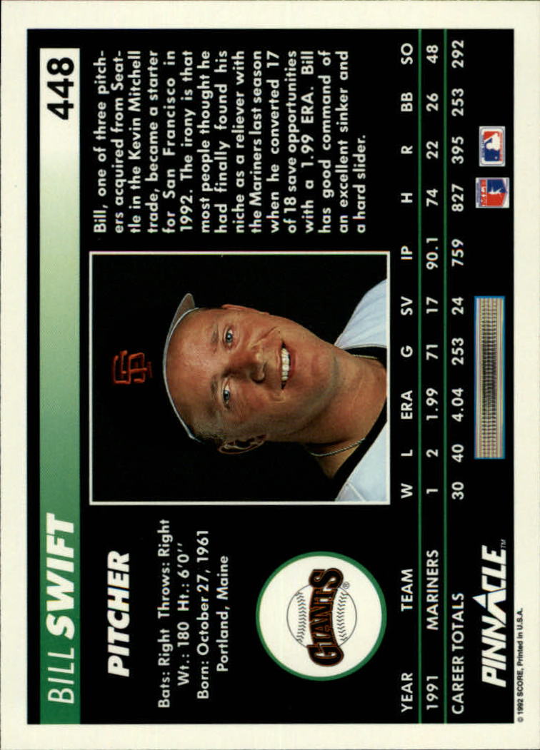 thumbnail 395  - 1992 Pinnacle Baseball Card Pick 251-500