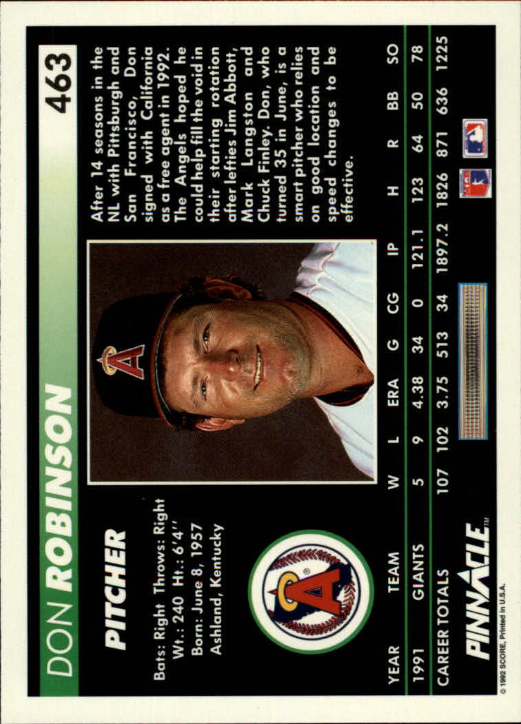 thumbnail 425  - 1992 Pinnacle Baseball Card Pick 251-500