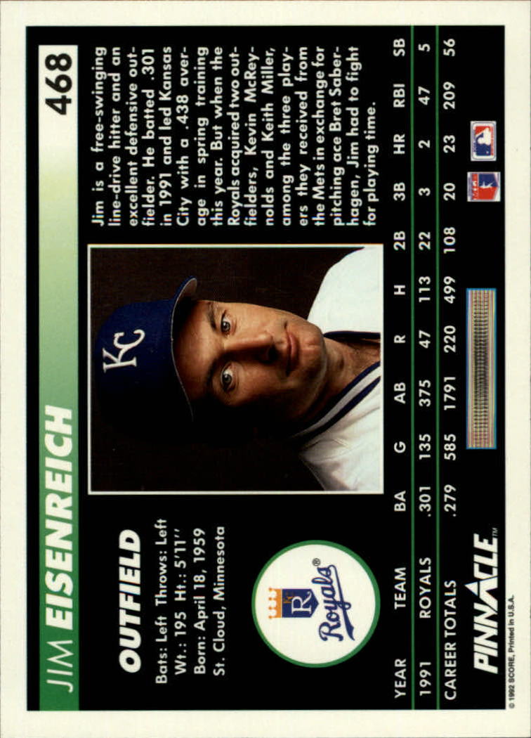 thumbnail 435  - 1992 Pinnacle Baseball Card Pick 251-500
