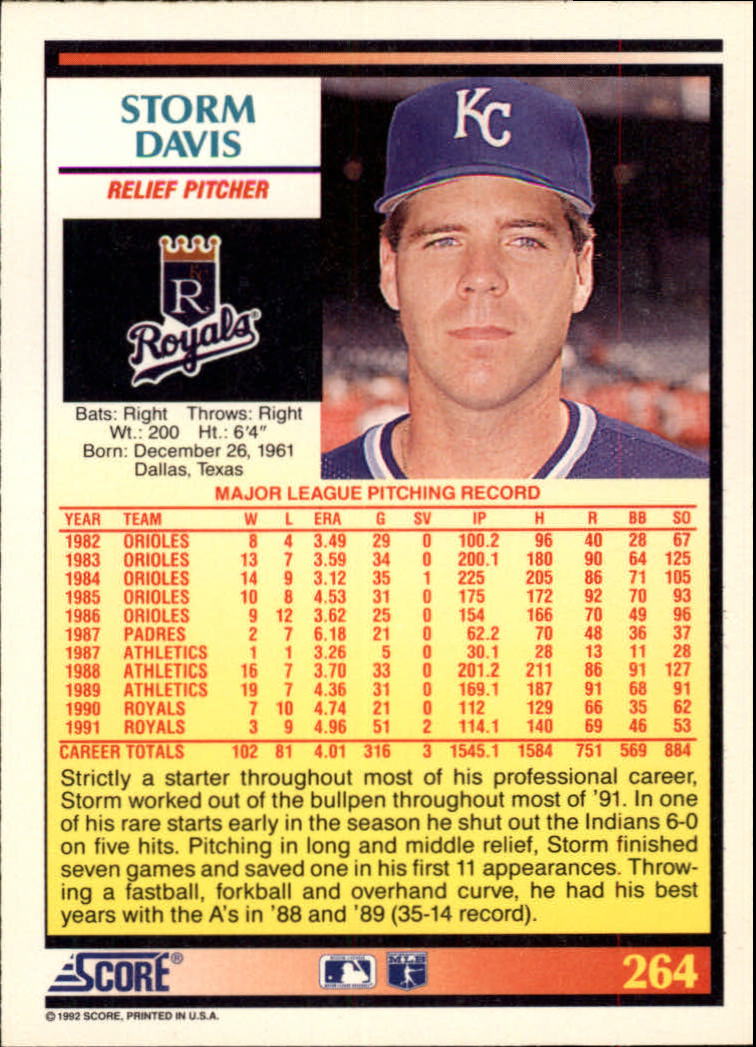 1992 Score Baseball Cards 251-500 +Rookies (A2609) - You Pick - 10+ FREE SHIP | eBay