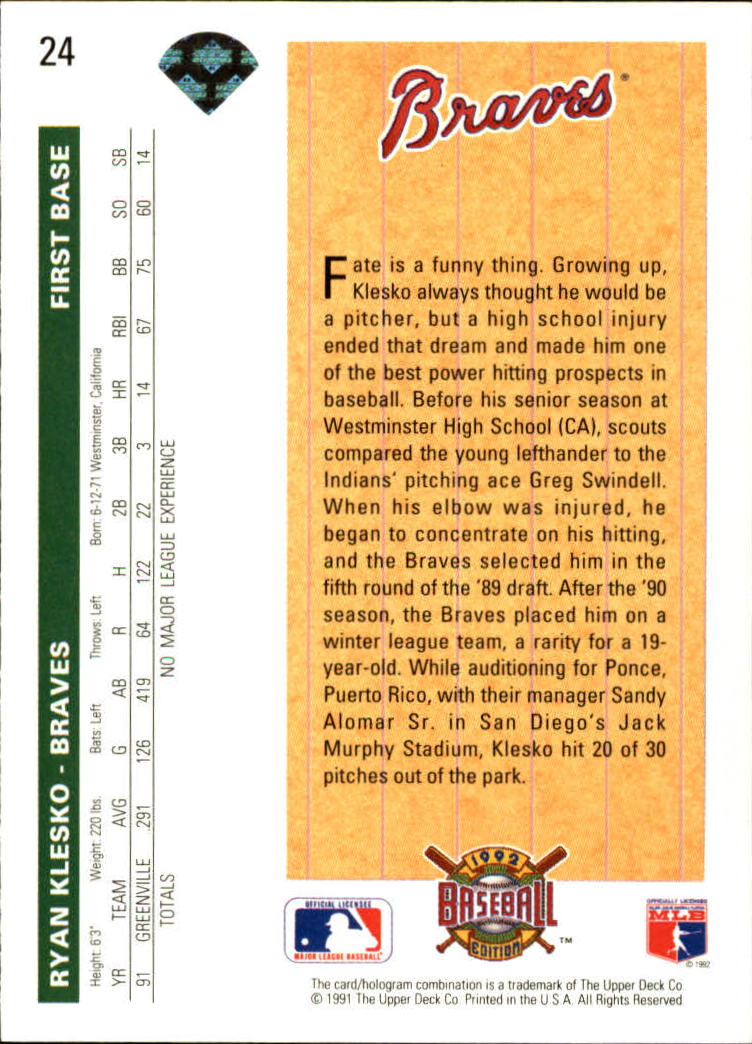 1992 Upper Deck Baseball Card Pick 1-250 - Picture 49 of 499
