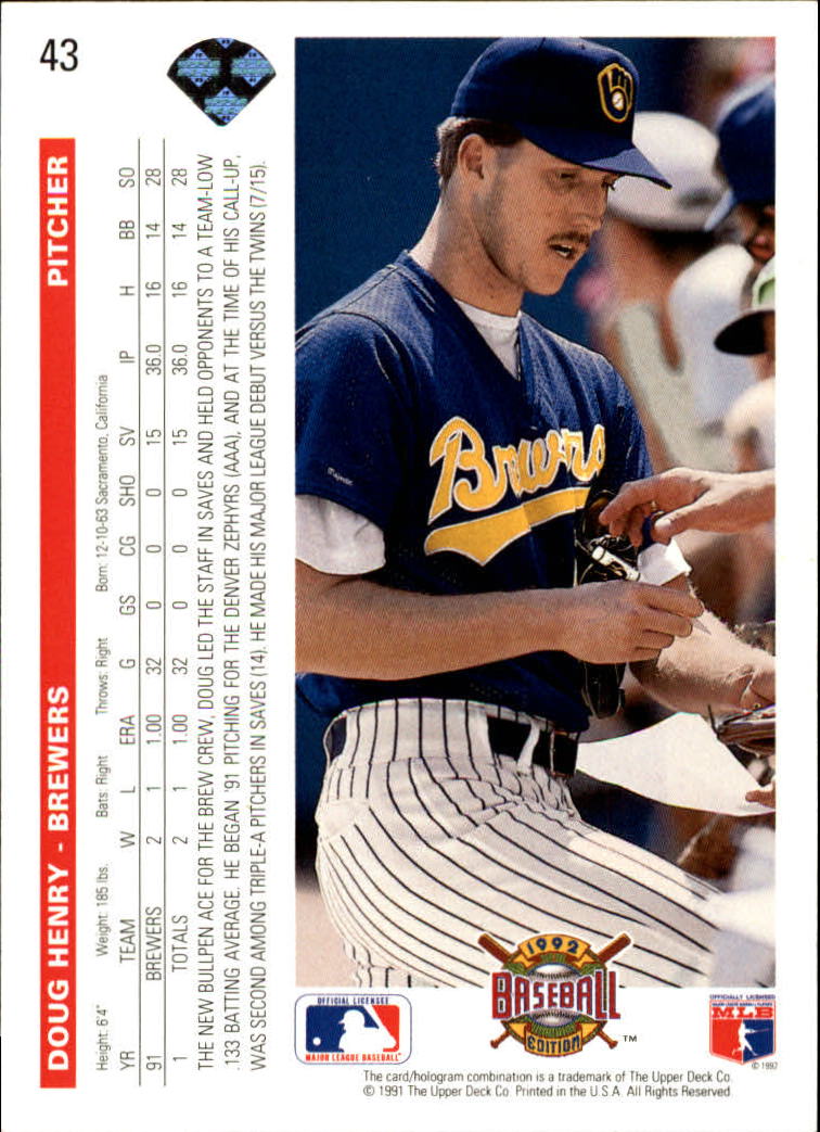 1992 Upper Deck Baseball Card Pick 1-250 - Picture 87 of 499