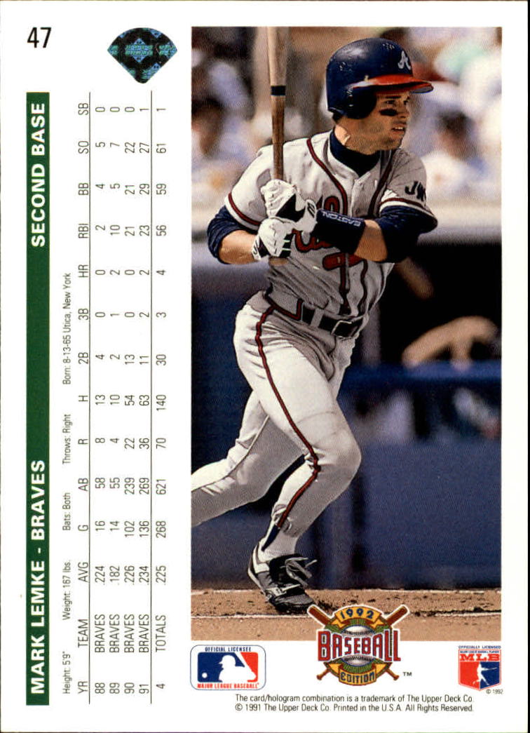 1992 Upper Deck Baseball Card Pick 1-250 - Picture 95 of 499