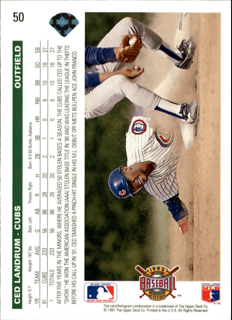1992 Upper Deck Baseball Card Pick 1-250 - Picture 101 of 499