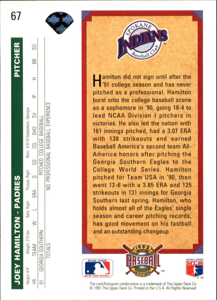 1992 Upper Deck Baseball Card Pick 1-250 - Picture 135 of 499