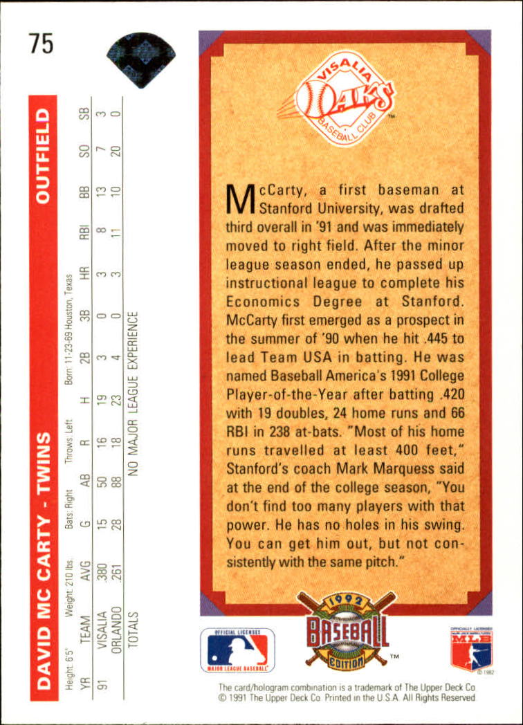 1992 Upper Deck Baseball Card Pick 1-250 - Picture 151 of 499
