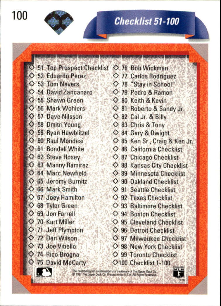1992 Upper Deck Baseball Card Pick 1-250 - Picture 201 of 499