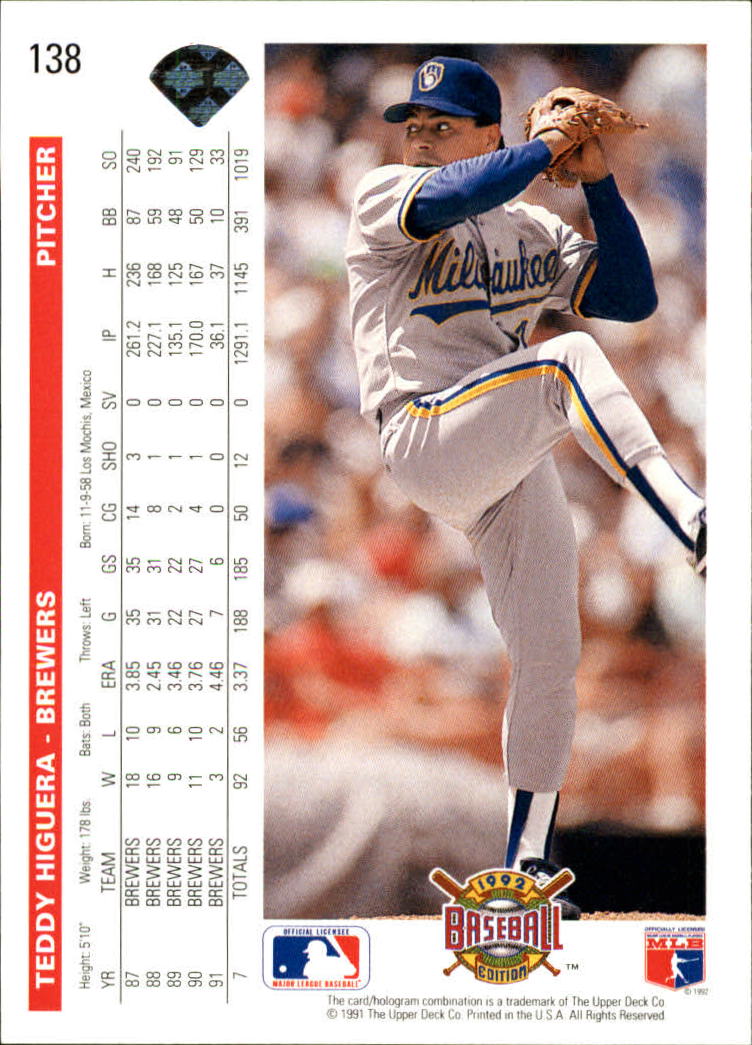 1992 Upper Deck Baseball Card Pick 1-250 - Picture 277 of 499