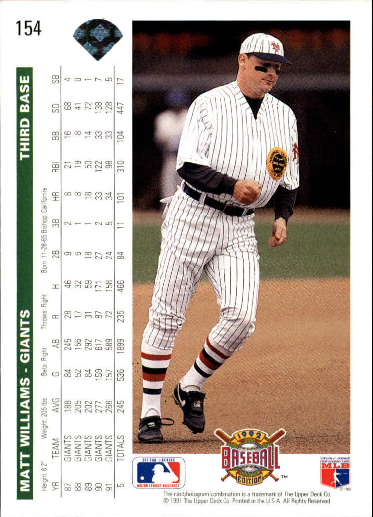 1992 Upper Deck Baseball Card Pick 1-250 - Picture 309 of 499